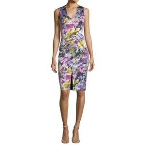 Black Halo Coral Sleeveless‎ Floral-Print Sheath sz 2